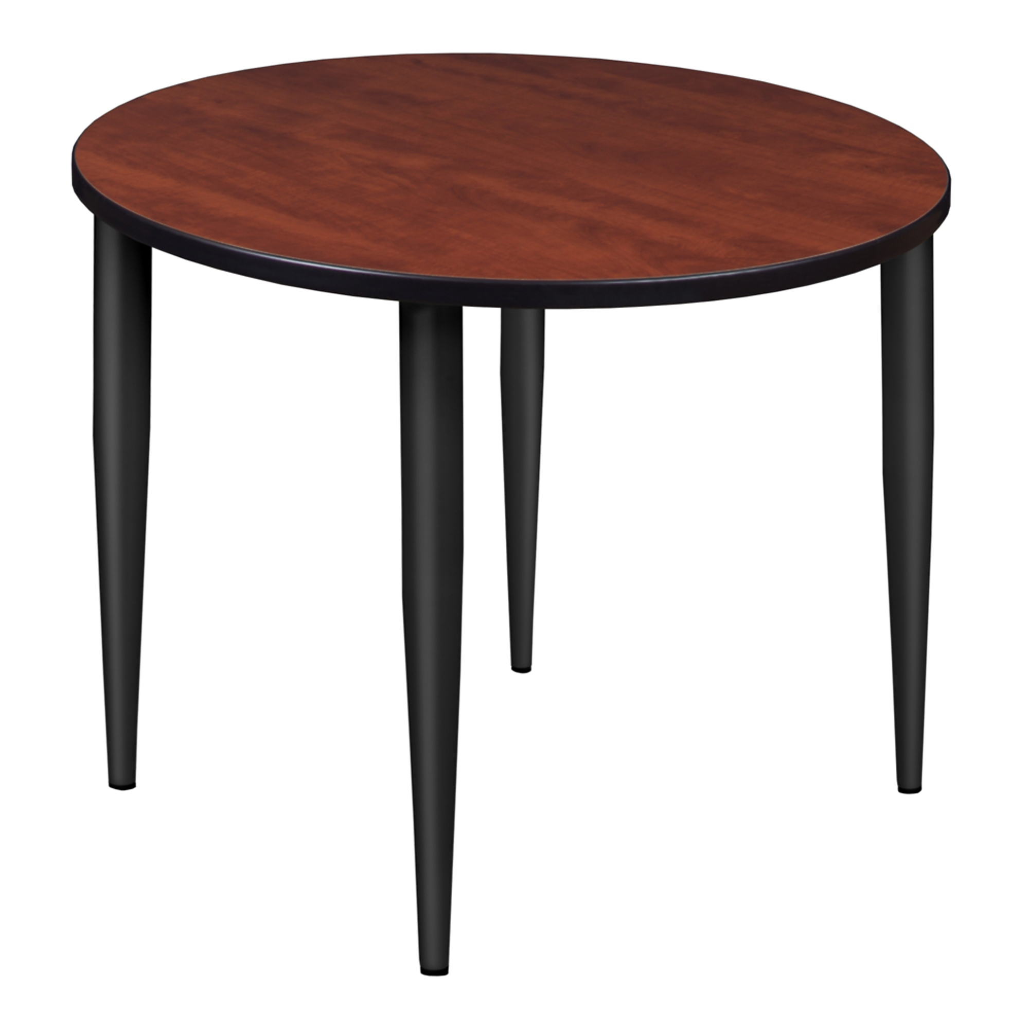 Regency Kahlo Round Breakroom Table — 36in., Cherry/Maple Top, Black Tapered Legs, Model# TPL36RNDCHBK